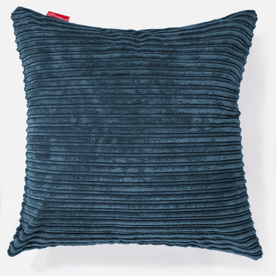 Grand Coussin 70 x 70cm - Côtelé Bleu Marine 01