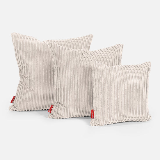 Grand Coussin 70 x 70cm - Côtelé Crème 02