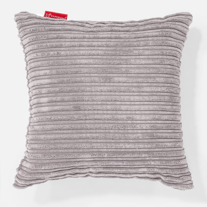 Grand Housse de Coussin 70 x 70cm - Côtelé Gris Argent 01