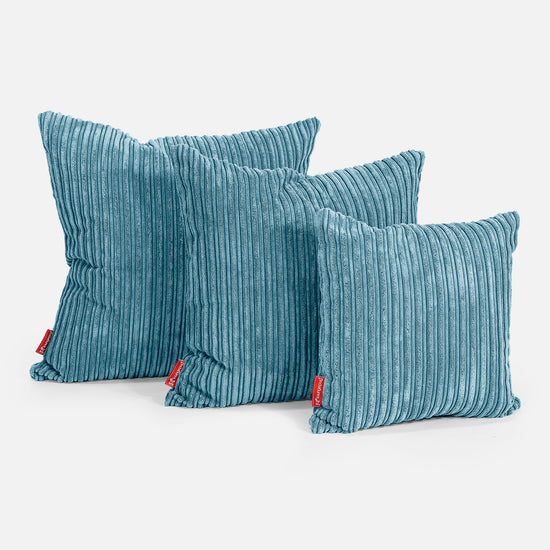 Grand Coussin 70 x 70cm - Côtelé Mer Égée 02