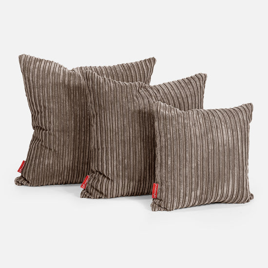 Grand Coussin 70 x 70cm - Côtelé Moka 02
