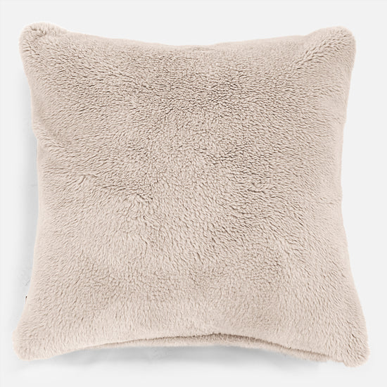 Grand Coussin 70 x 70cm - Fausse Fourrure Nounours Vison 01