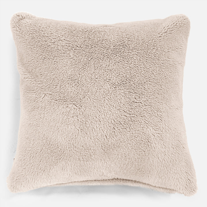 Grand Coussin 70 x 70cm - Fausse Fourrure Nounours Vison 01