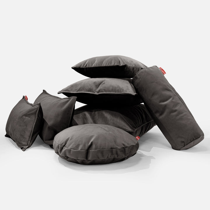 Grand Coussin 70 x 70cm - Velours Anthracite 04