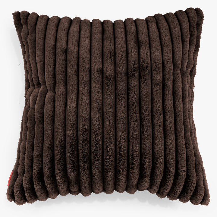 Grand Housse de Coussin 70 x 70cm - Velours Côtelé Ultra Pelucheux Marron Meuse 01