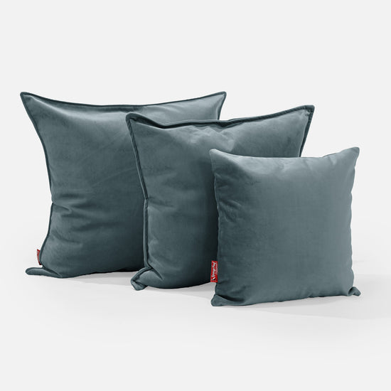 Grand Coussin 70 x 70cm - Velours Mer Égée 02