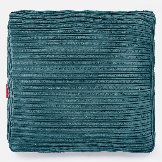 Grand Coussin de Sol - Côtelé Bleu Canard 03