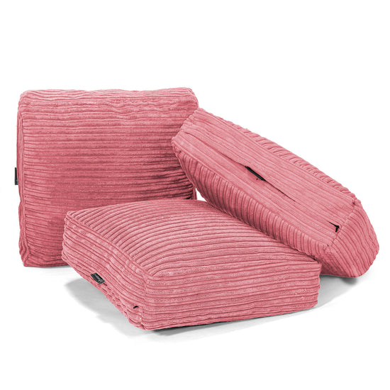 Grand Coussin de Sol - Côtelé Corail 04