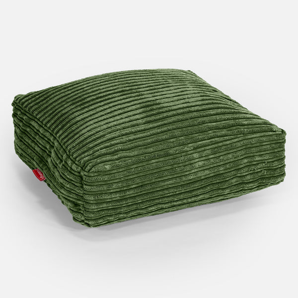 Grand Coussin de Sol - Côtelé Vert Forêt 01