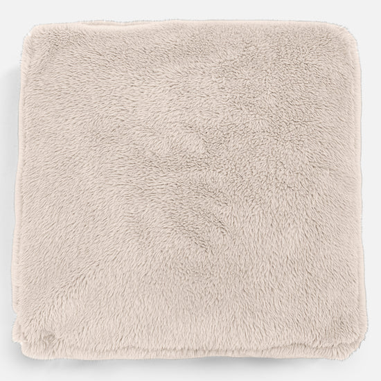Grand Coussin de Sol - Fausse Fourrure Nounours Crème 02