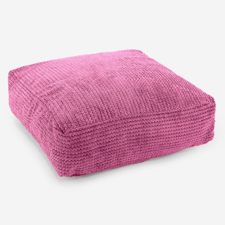 Grand Coussin de Sol - Pompon Rose 01