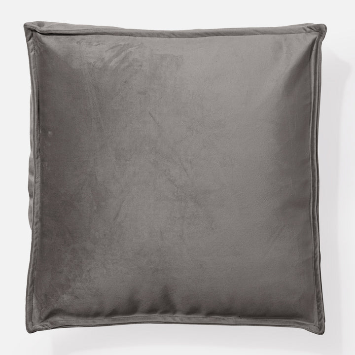 Grand Coussin de Sol - Velours Anthracite 02