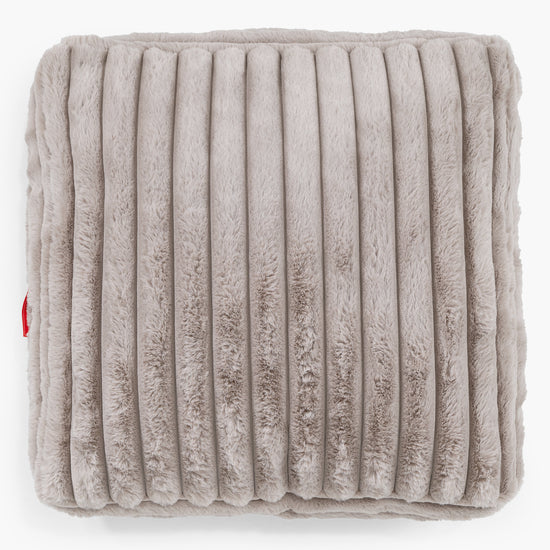 Grand Coussin de Sol - Velours Côtelé Ultra Pelucheux Vison 02