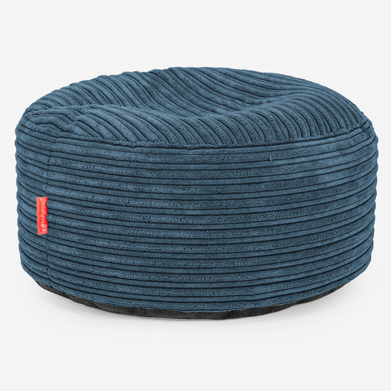 Grand Repose-pied Rond - Côtelé Bleu Marine 01