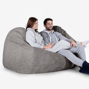 Gros Pouf Canapé - Côtelé Anthracite