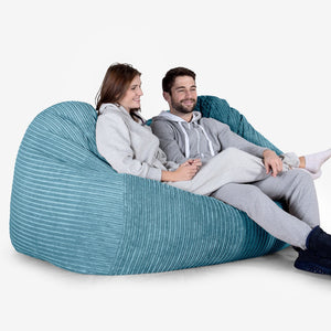 Gros Pouf Canapé - Côtelé Mer Égée