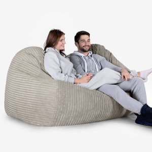 Gros Pouf Canapé - Côtelé Vison