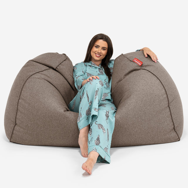 Gros Pouf Canapé - Interalli Laine Biscuit 02