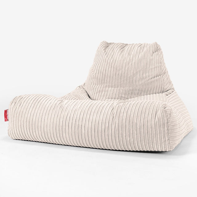 Gros Pouf Fauteuil Relax - Côtelé Crème 01