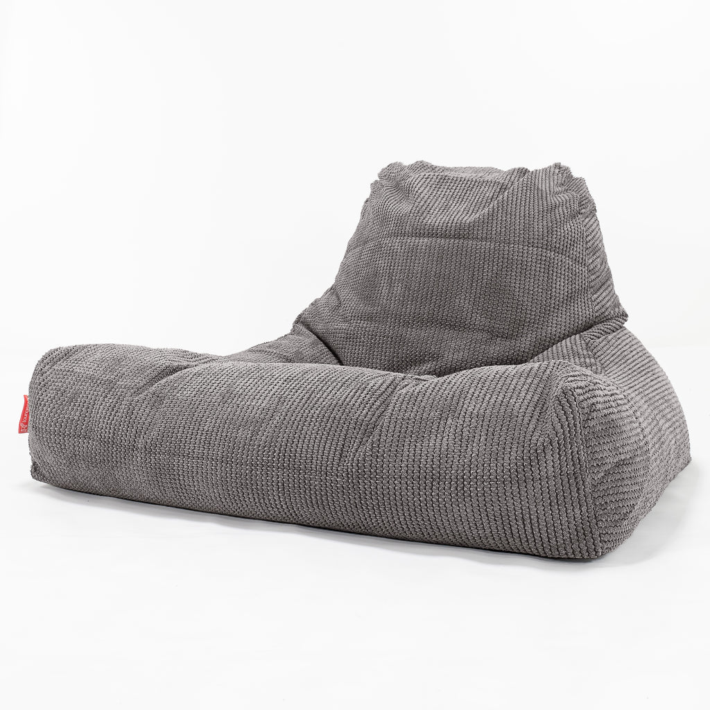 Gros Pouf Fauteuil Relax - Pompon Anthracite 01