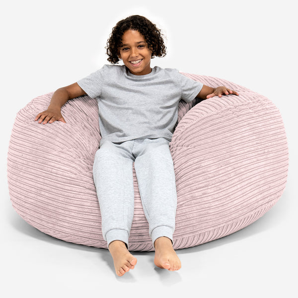 Pouf Ultra Confort pour Enfants 6-14 ans - Côtelé Rose 01