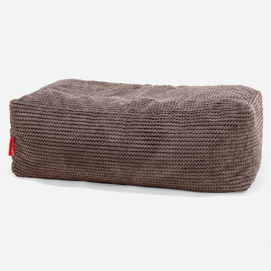 Gros Pouf Repose Pied - Pompon Chocolat 01