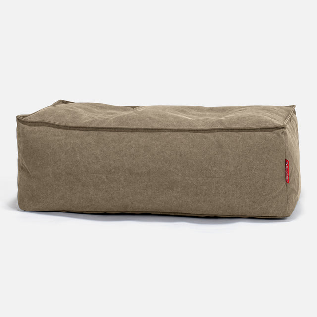 Gros Pouf Repose Pied - Stonewashed Terre Marron 01
