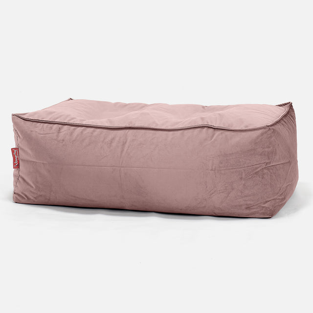 Gros Pouf Repose Pied - Velours Rose 01