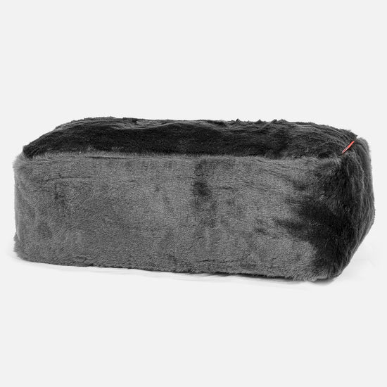 CloudSac 100 Repose-pieds à Mémoire de Forme - Fausse Fourrure Noir 01