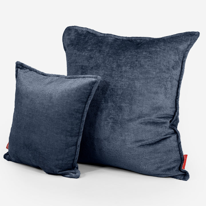 Housse de Coussin 47 x 47cm - Chenille Bleu Marine 02