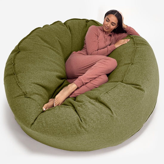 Canapé Pouf Géant Grande Mammouth - Interalli Laine Vert Acide 01