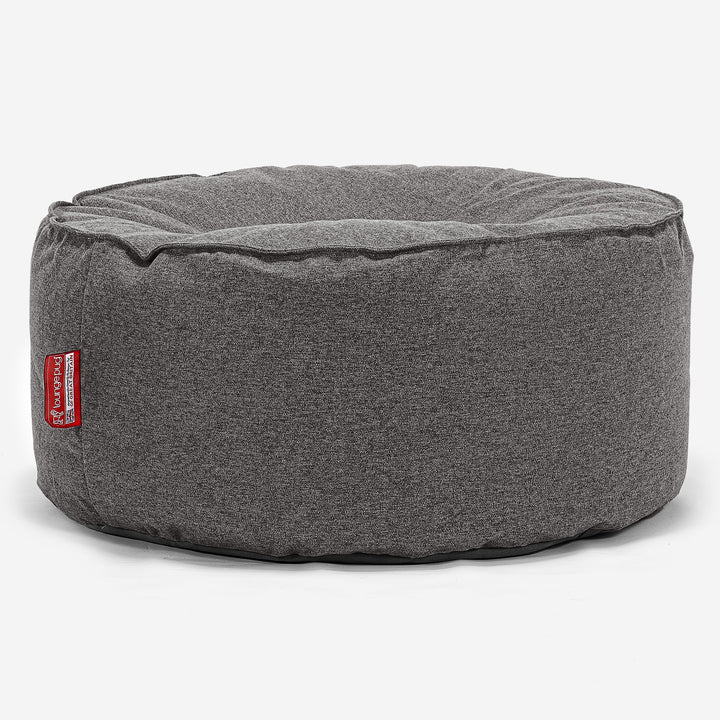 Pouf Design Rond - Interalli Laine Gris 01