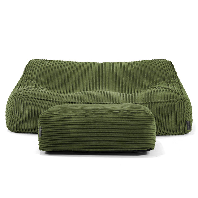 Le Canapé Pouf Doudou - Côtelé Vert Forêt 01