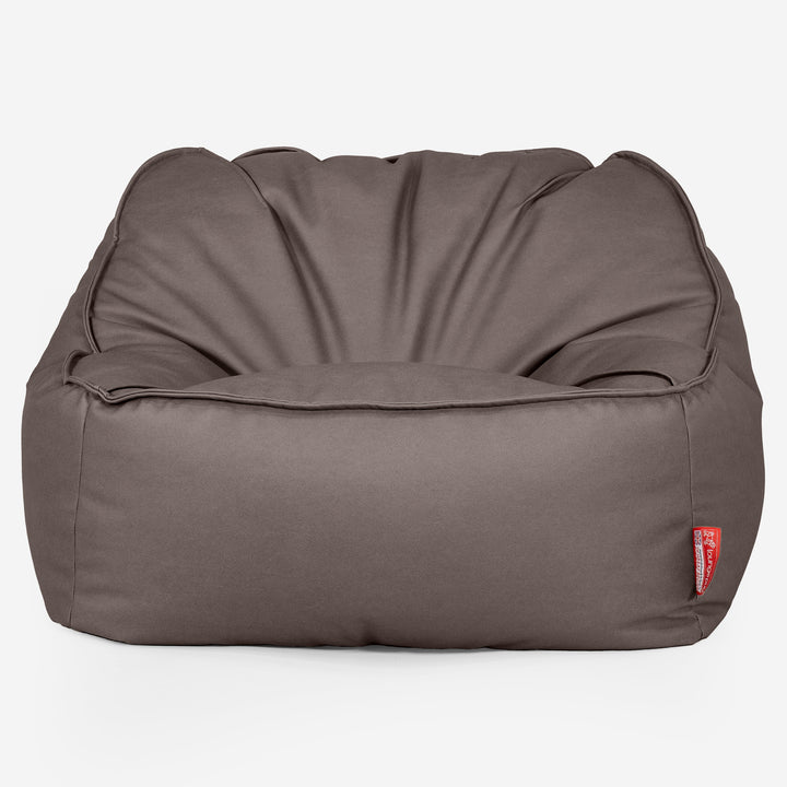 Le Pouf Doudou - Cuir Végan Chocolat 01