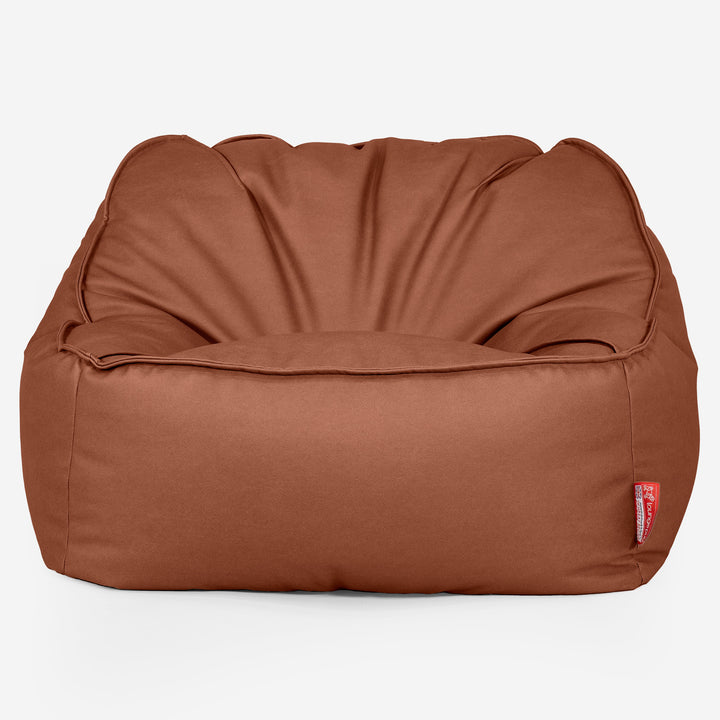 Le Pouf Doudou - Cuir Végan Marron 01