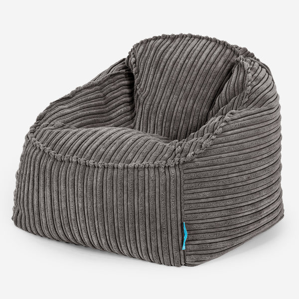 Le Pouf Enfant Doudou 2-10 ans - Côtelé Anthracite 01