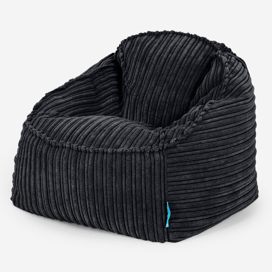 Le Pouf Enfant Doudou 2-6 ans - Côtelé Noir 01