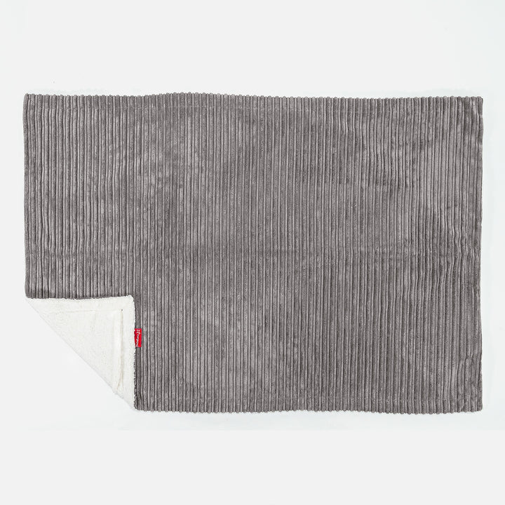 Plaid / Couverture Sherpa - Côtelé Anthracite 03