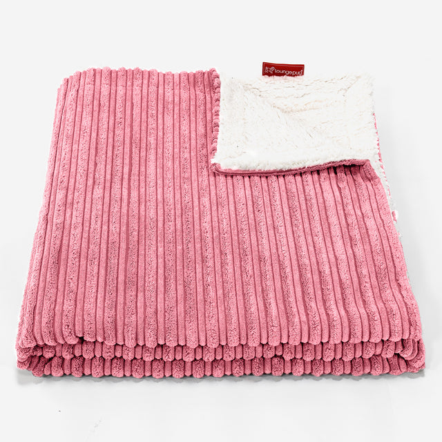 Plaid / Couverture Sherpa - Côtelé Corail 01