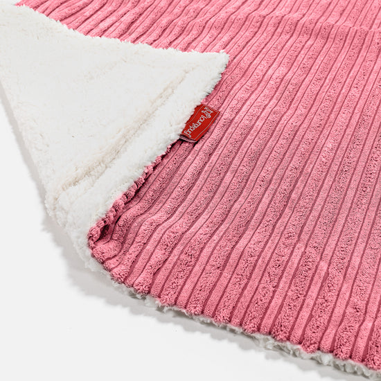 Plaid / Couverture Sherpa - Côtelé Corail 02