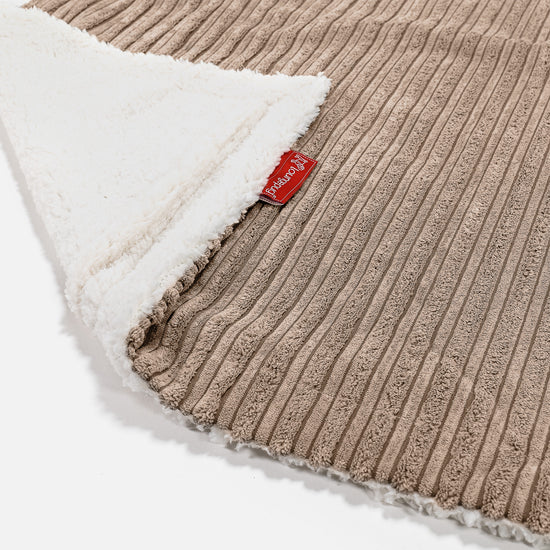 Plaid / Couverture Sherpa - Côtelé Sable 02