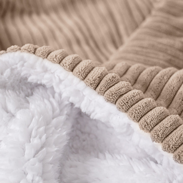 Plaid / Couverture Sherpa - Côtelé Sable 04