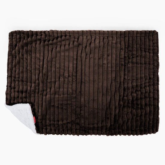 Plaid / Couverture Sherpa - Velours Côtelé Ultra Pelucheux Marron Meuse 03