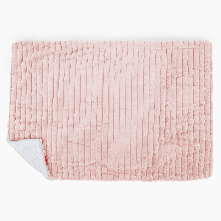 Plaid / Couverture Sherpa - Velours Côtelé Ultra Pelucheux Rose Pastel 03