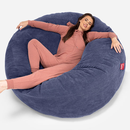 Canapé Pouf Géant Grande Mammouth - Pompon Violet 01