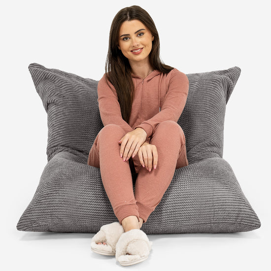 Pouf Géant XXL - Pompon Anthracite 01