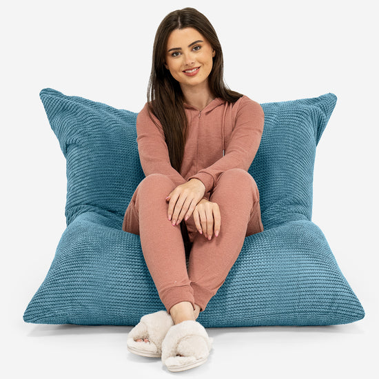 Pouf Géant XXL - Pompon Mer Égée 01