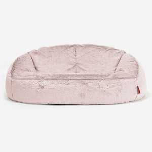 Pouf Canapé Bubble - Fausse Fourrure Lapin Rose Pastel