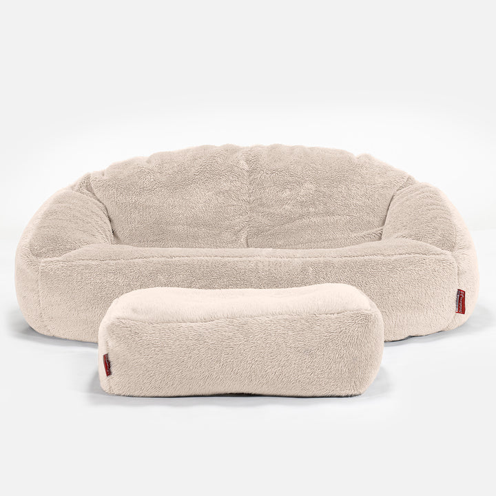 Pouf Canapé Bubble - Fausse Fourrure Nounours Crème 02