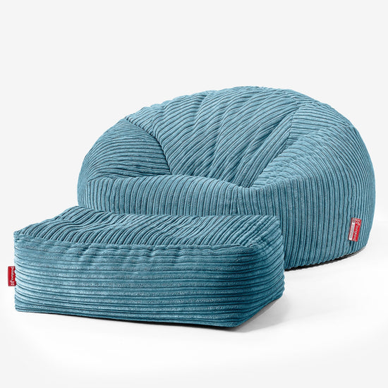 Pouf Canapé Classique - Côtelé Mer Égée 02